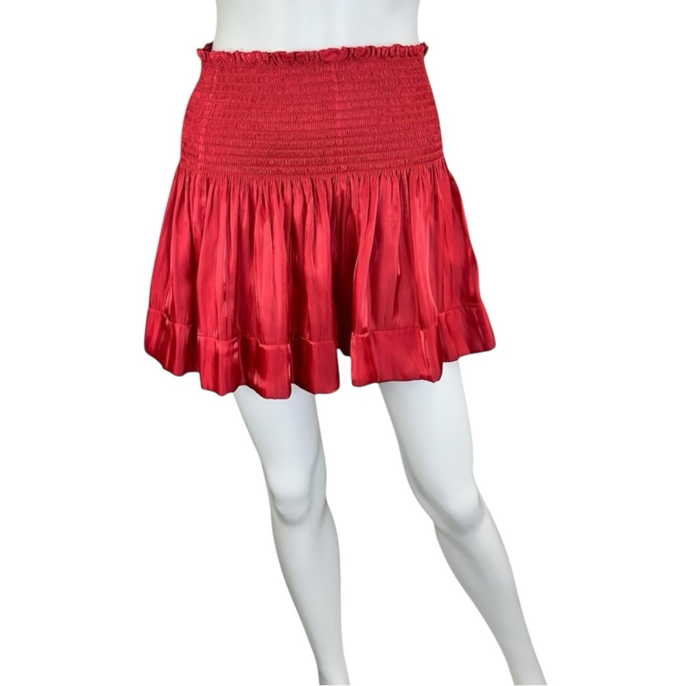 KOCH Red Satin High Waisted Shorts Size S